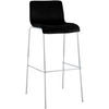 BARHOCKER Samt Schwarz - Chromfarben/Schwarz, Textil/Metall (43/100/48cm) - CLP