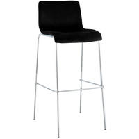 BARHOCKER Samt Schwarz - Chromfarben/Schwarz, Textil/Metall (43/100/48cm) - CLP