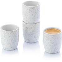 ESPRESSOBECHER SET SANTORINI - 4 teilig aus Steingut - Creme, Keramik (0.08L) - Sänger