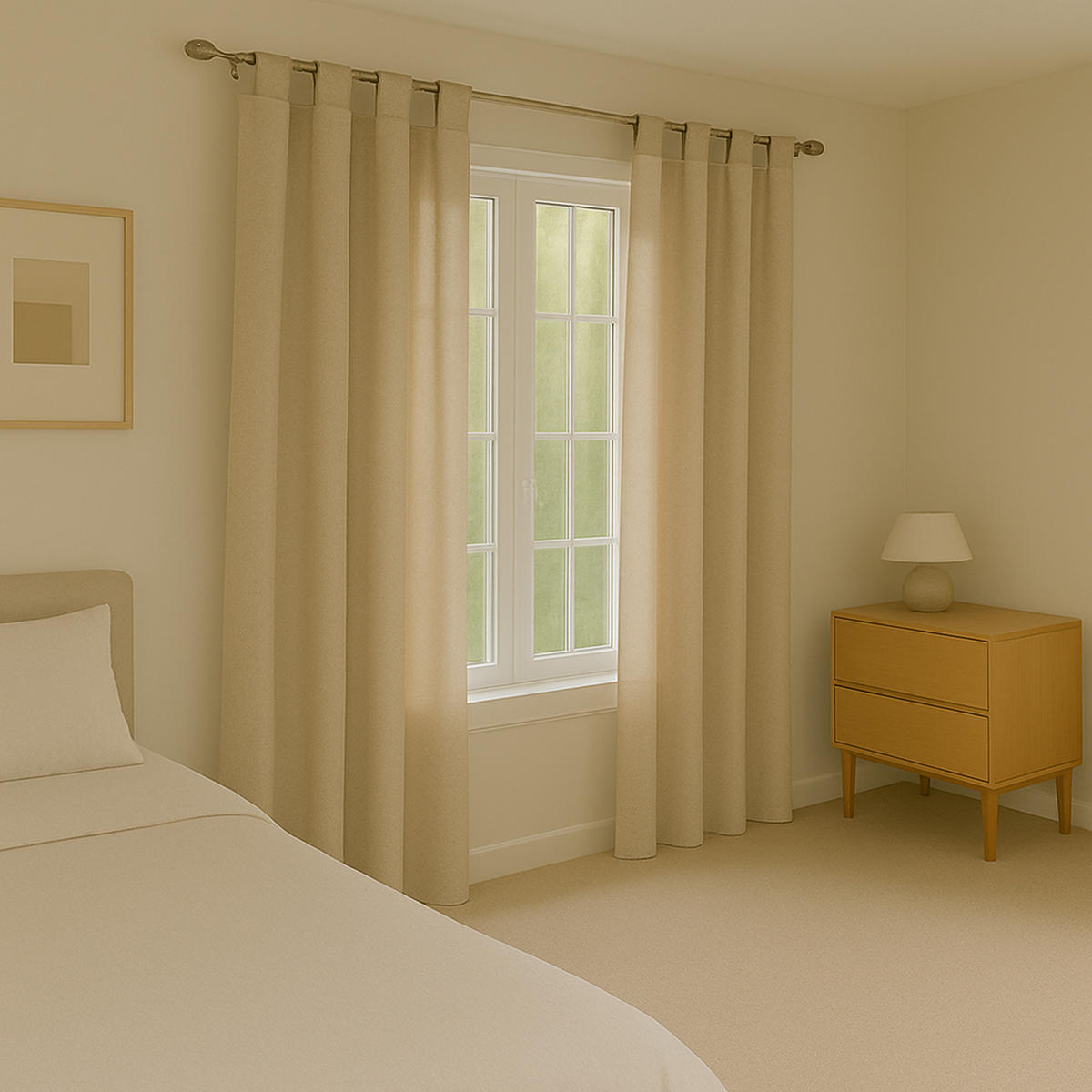 SCHLAUFENSCHAL blickdicht 140x245 cm Beige 2er-Pack - Beige, Textil (140/245cm)