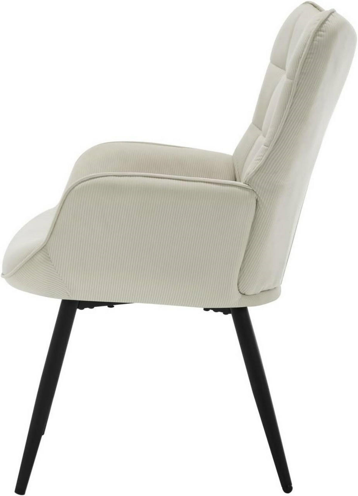 RELAXSESSEL mit Cordbezug , Metallbeine, Cremeweiß - Creme/Schwarz, Textil/Metall (63.5/87/68cm) - Woltu