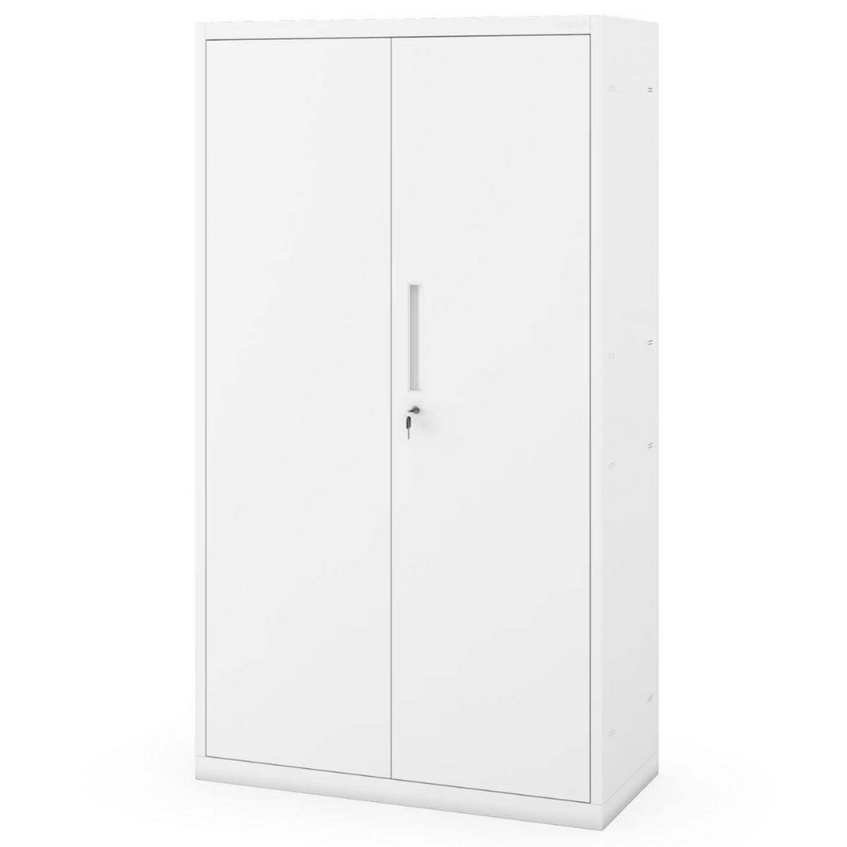 METALLSCHRANK mit Sockel RUEL 160x90x40cm Weiß - Weiß, Metall (90/160/40cm) - DELUKE