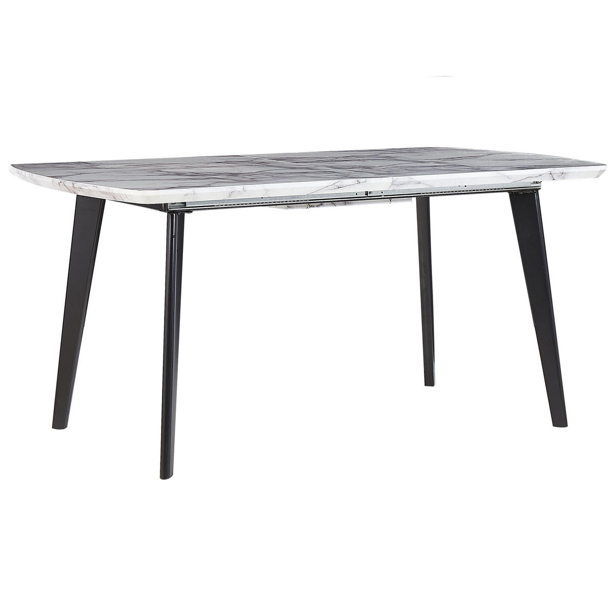 ESSTISCH 160-200/90/77 cm Weiß schwarz Rechteckig Mosby - Weiß, Holzwerkstoff (200/90/77cm) - Beliani