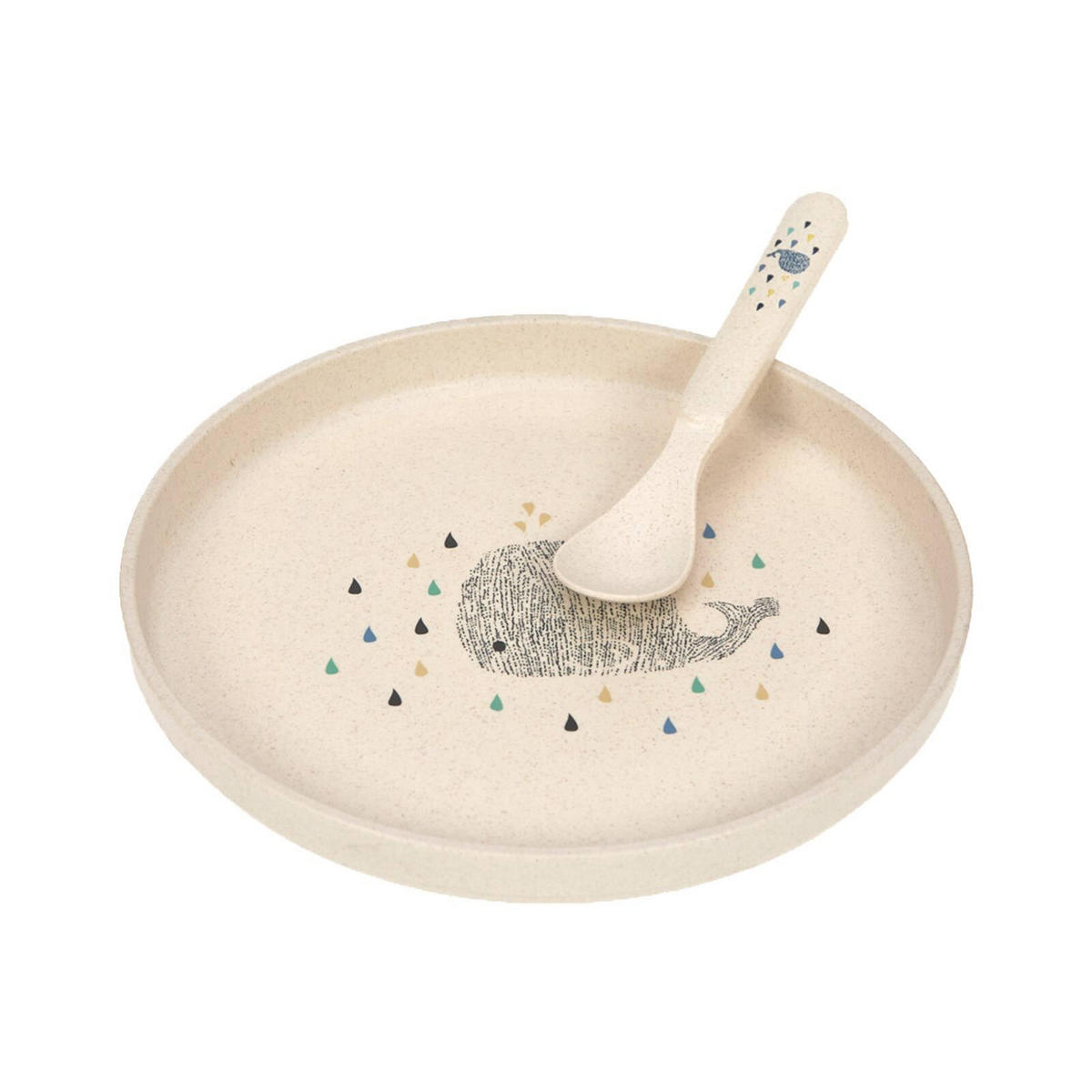 KINDER-GESCHIRR-SET Little Water Whale 4er Set - Dunkelblau, Kunststoff (7.2/26/22.7cm) - Lässig
