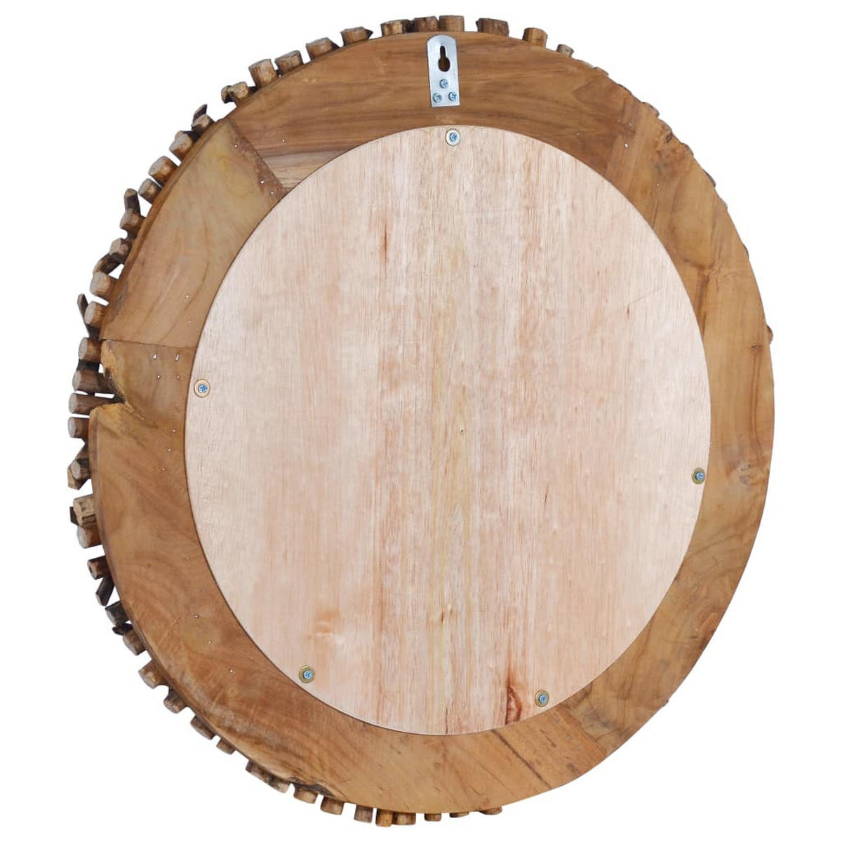 WANDSPIEGEL 60 cm Teak Rund - Naturfarben, Holz (60/60/8cm) - furnicato