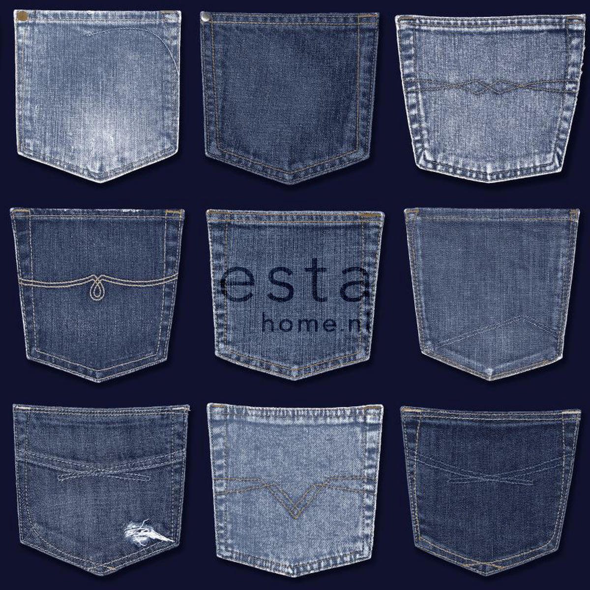 TAPETE Jeanstaschen 53 cm x 10.05 m - Blau, Papier (53/1000cm) - ESTAhome