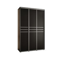 SCHWEBETÜRENSCHRANK 235,2/160/45 3-türig - Silberfarben/Schwarz, Holz/Metall (160/235/45cm) - Abiks Möbel