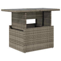 GARTENTISCH Mit Glasplatte Grau 100/55/73 Cm Poly Rattan - Grau, Kunststoff (55/100/73cm) - vidaXL