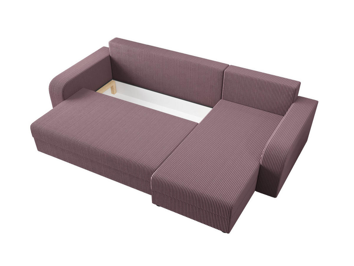 ECKSOFA HEWLET L BIS Zoom 17 Links mit Schlaffunktion - Dunkelrosa, Textil (240/140cm) - Bedante