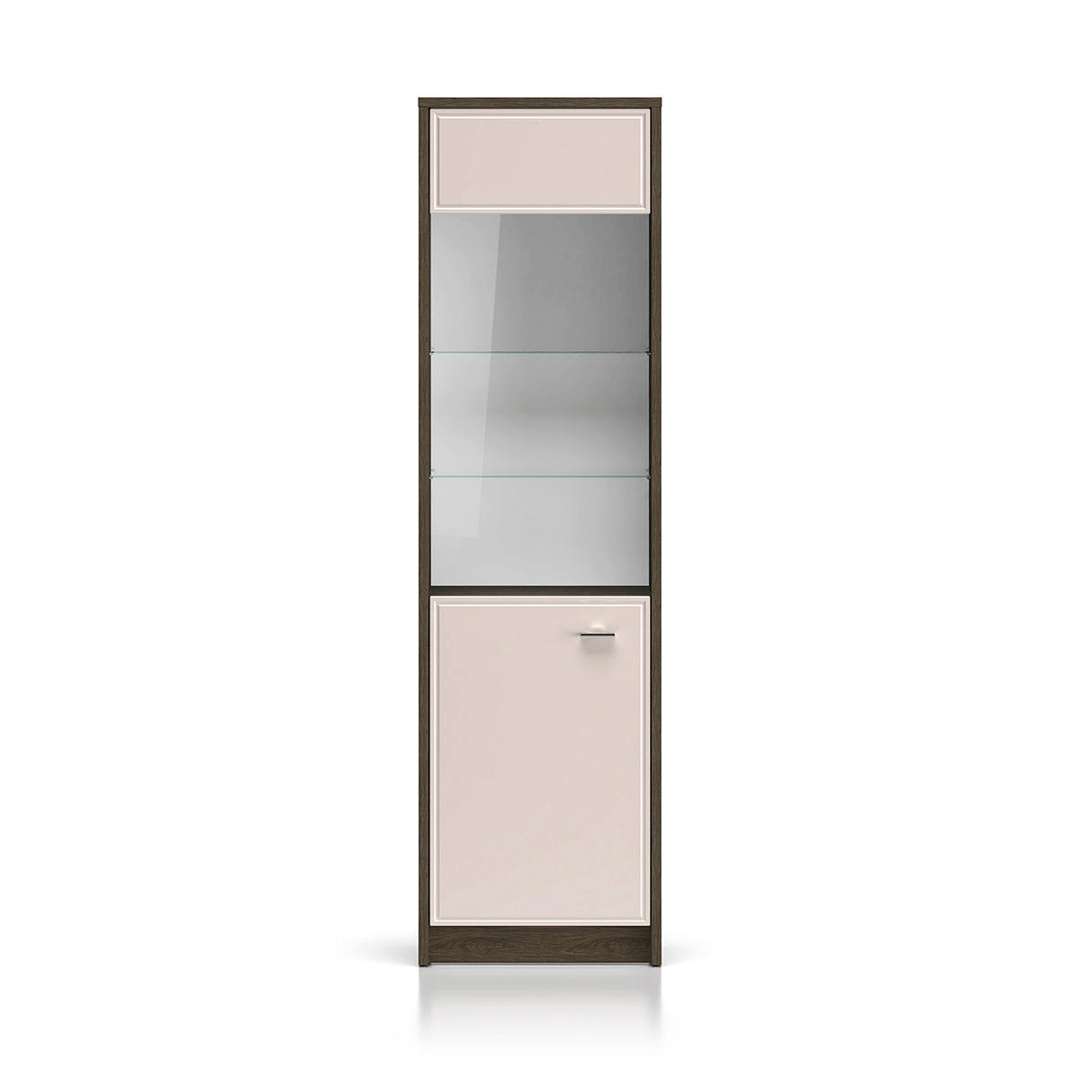 VITRINE Kaius Kaschmir und Dunkles Holz - Beige, Holzwerkstoff (54.6/194.7/40cm) - Petits-meubles