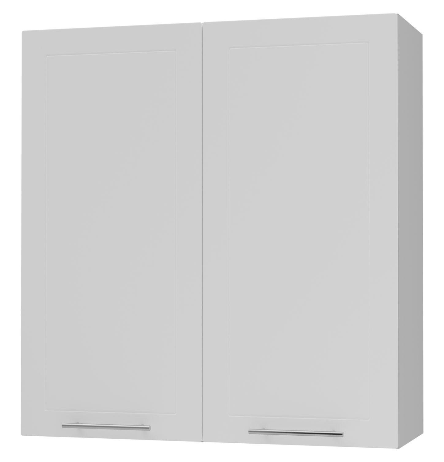 KÜCHENHÄNGESCHRANK Kvantum W4/90 Weiß Matt / Grau Matt 90 / 32,5 / 96cm - Weiß/Grau, Holz/Holzwerkstoff (90/96/32.5cm) - Feldmann-Wohnen