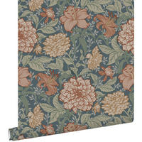 TAPETE Blumenmuster 53 cm x 10.05 m - Blau, Papier (53/1000cm) - ESTAhome