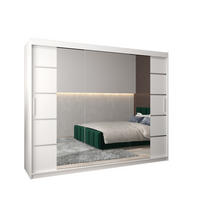 SCHWEBETÜRENSCHRANK 200/250/62 3-türig - Silberfarben/Weiß, Holz/Kunststoff (250/200/62cm) - MÖBEL KRYSPOL