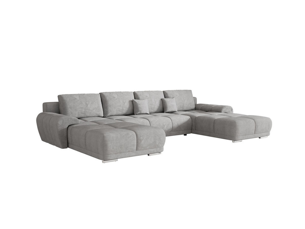 ECKSOFA BEGA U Links TENDER WAY 80 mit Schlaffunktion - Grau, Textil (372/87/185cm) - Bedante