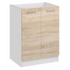KÜCHENUNTERSCHRANK D60 2D licht sonoma - Sonoma Eiche, Holzwerkstoff (60/82/44cm) - roe furniture