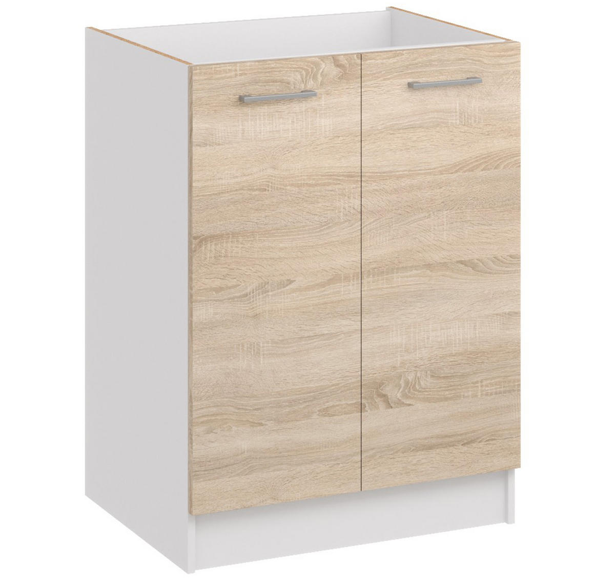 KÜCHENUNTERSCHRANK D60 2D licht sonoma - Sonoma Eiche, Holzwerkstoff (60/82/44cm) - roe furniture