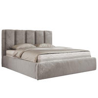 POLSTERBETT SAVINO CLASSIC 160/200 - Hellgrau Plüsch - Schaum-Matratze - Hellgrau, Textil (160/200cm) - MKS