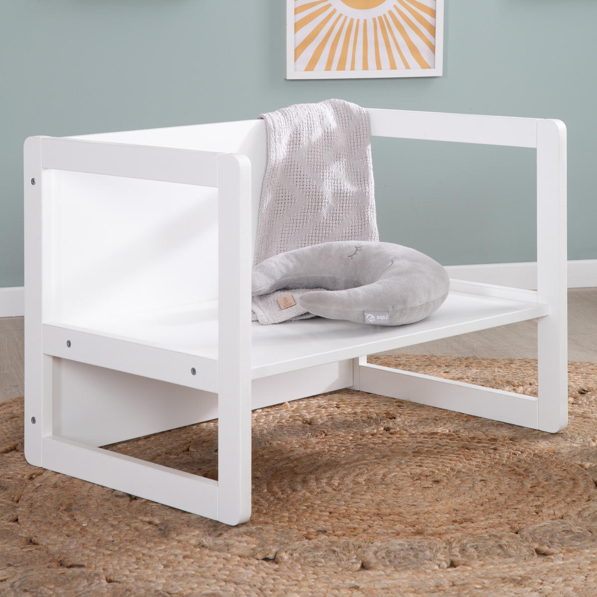 KINDERSITZGRUPPE 3in1 - Weiß, Holzwerkstoff (61/30/44cm) - Roba