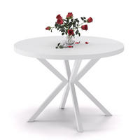 AUSZIEHTISCH MILTON 90-166/76 cm mit Metallgestell, Weiß / Arktisweiß - Weiß, Holzwerkstoff/Metall (90/90/76cm) - Idohome