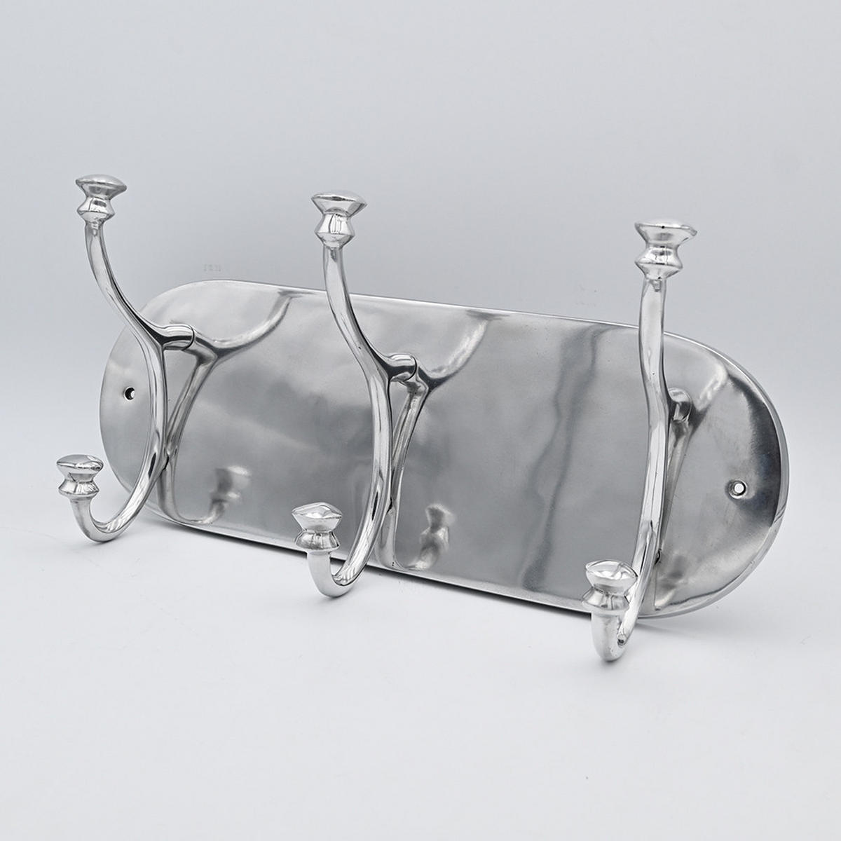 WANDGARDEROBE HOOK 24x14x45 cm, Metall, silber - Silberfarben, Metall (14/24/45cm) - Light & Living