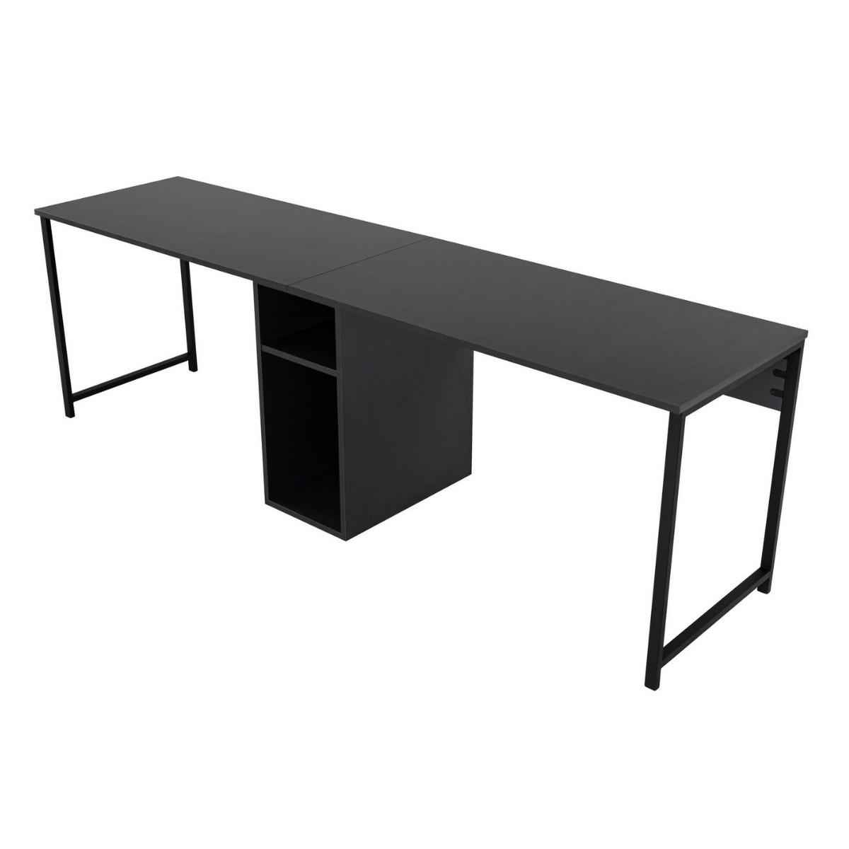 DOPPELSCHREIBTISCH - twin 240/60/74 cm - Anthrazit, Holzwerkstoff (240/60/74cm) - Calicosy