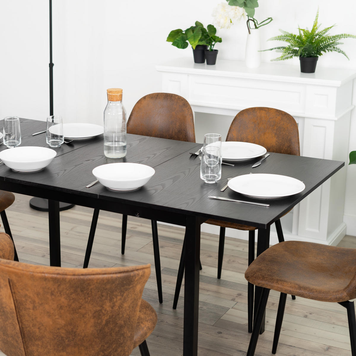 ESSTISCH Composite wood in Schwarz - Schwarz, Holzwerkstoff (160/80/75cm) - Meubles Cosy