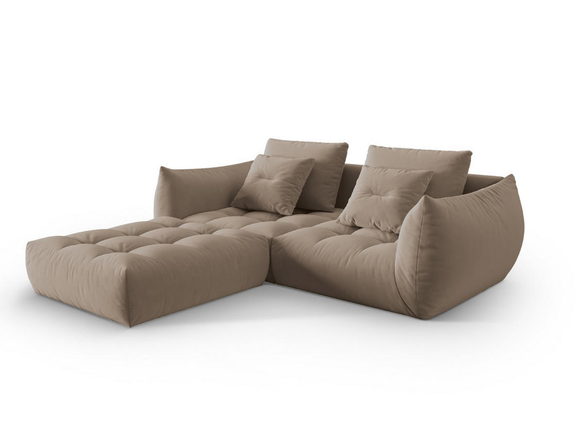 SOFA modular Bloom aus Samt hellbraun 3 Sitzplätze - Hellbraun, Textil (216/232cm) - Micadoni