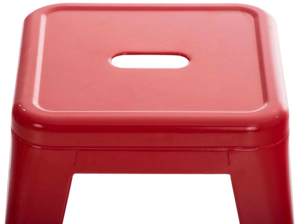 SITZHOCKER 4er Set Arvida rot - Rot, Metall (40/46/40cm) - TPFLiving