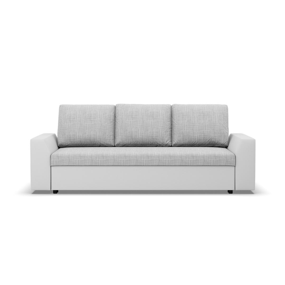 SOFA 3-SITZER MIT SCHLAFFUNKTION LUGO Grau/Weiß - Weiß/Grau, Textil (92/92/232cm) - Mebligo