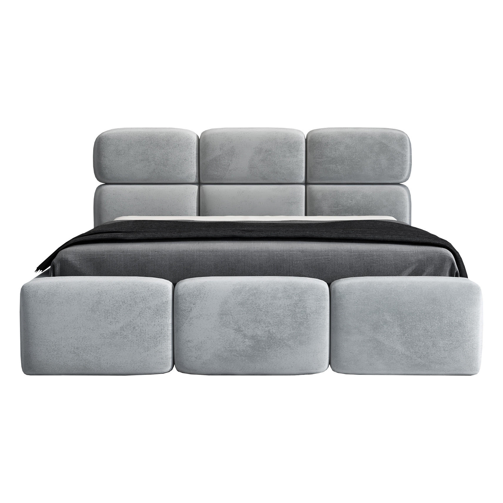 POLSTERBETT MAROKO 90x200 Hellgrau - Hellgrau, Textil (90/200cm) - A&J MöbelLand