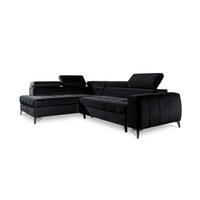 ECKSOFA Schlafsofa Agnesa In Salvador - Schwarz, Holzwerkstoff/Textil (275/200cm) - Fun Möbel