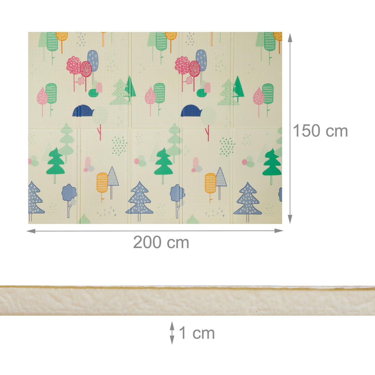 SPIELMATTE - Multicolor, Textil (200/150cm) - Relaxdays