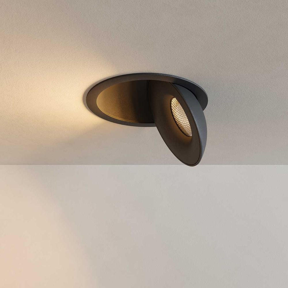 s.luce Led-Einbauleuchte Schwarz 13.8x4x13.8 cm