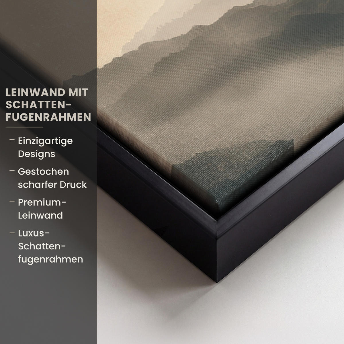 LEINWAND Bilder mit Rahmen - Landschaft - Japandi - Vogel - 100x70 - Beige, Textil (100/70cm) - MuchoWow