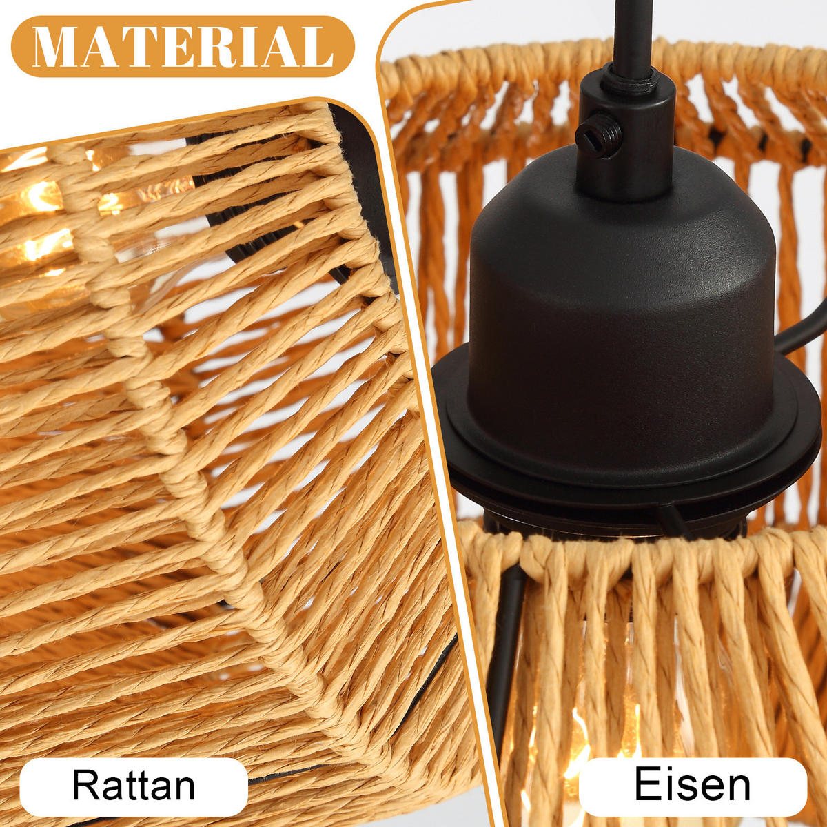 PENDELLEUCHTE Orion 30/30/150 cm - Braun, Metall (30/30/150cm) - ZMH