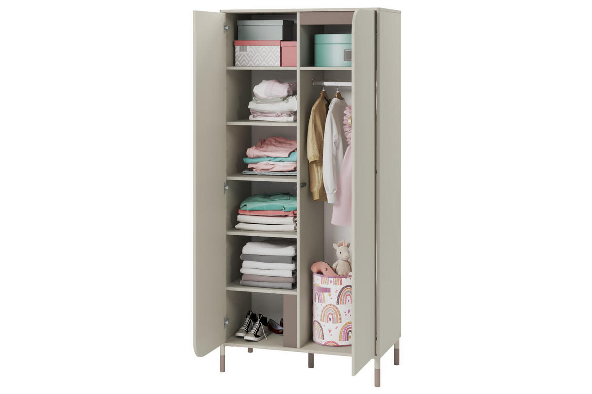 KINDERKLEIDERSCHRANK HARMONY 1 - Kaschmir, Holzwerkstoff (92/201/50cm) - Meblini