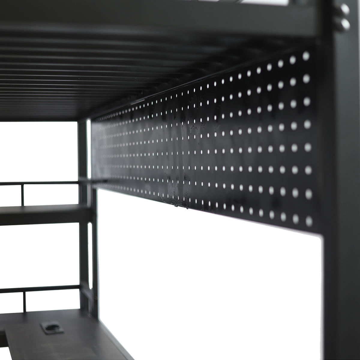 HOCHBETT Eisen Spanplatte 140/200 cm Schwarz - Schwarz, Holz/Metall - Raumix