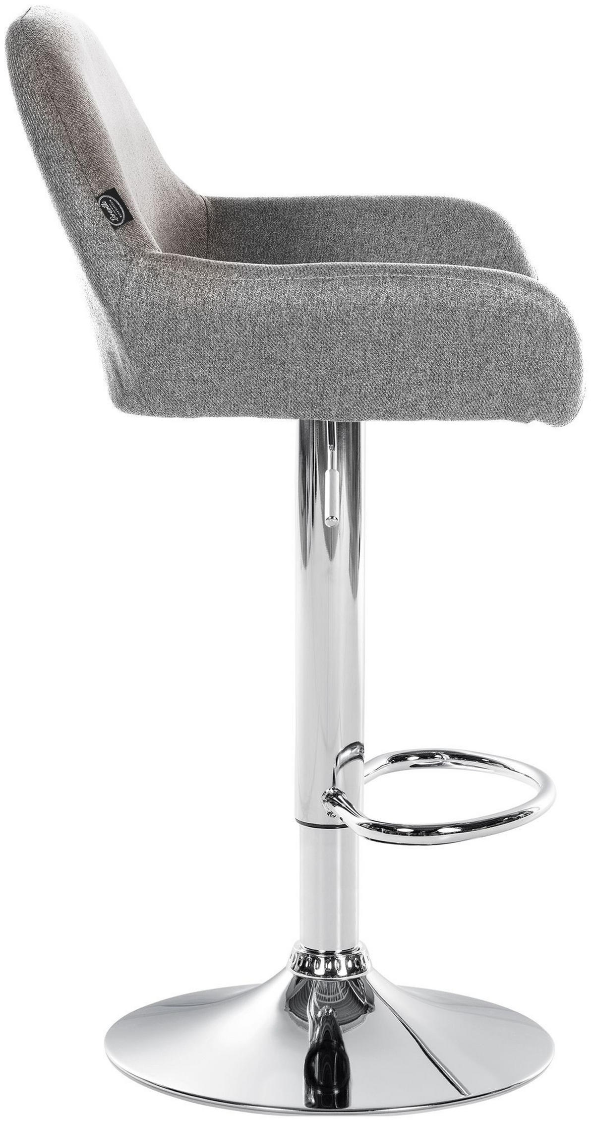 BARHOCKER Braga Stoff 89-109x51x52 cm grau - Grau, Textil (51/89/52cm) - furnicato