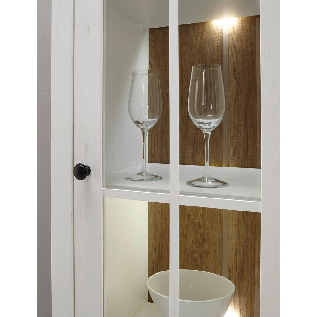 Thumbnail - Furn.Design Wohnwand, Weiß, Eiche, Metall, Nachbildung,Pinie, 3 Fächer, 4 Schubladen, 230x198x43 cm, FSC 100%, Wohnzimme...