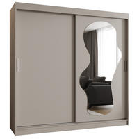 SCHWEBETÜRENSCHRANK 200/200/62 2-türig - Kaschmir/Silberfarben, Holz (200/200/62cm) - MÖBEL KRYSPOL