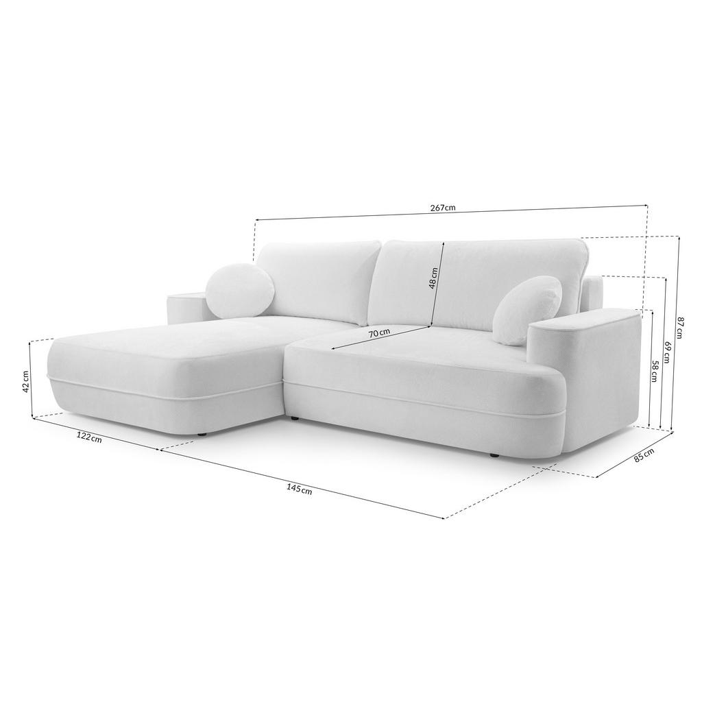 Thumbnail - AX Living Eckcouch, Grün, Textil, Uni, 3-Sitzer, Füllung: Polyurethan (PUR),Polyurethan (Pur), Ottomane links,L-Form, ru...