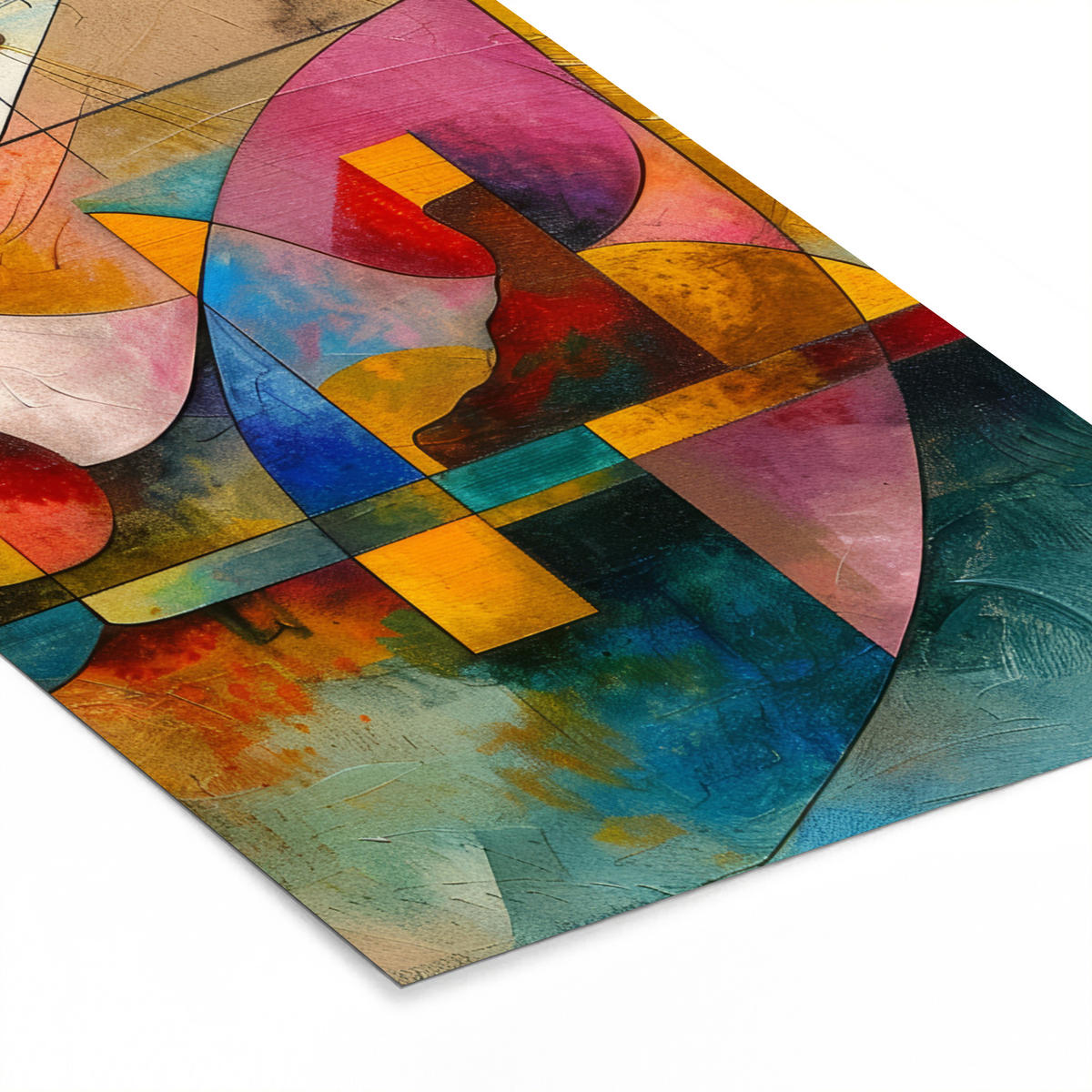 GERAHMTES BILD Kunst - Abstrakt - Modern 80x120 cm - Gelb, Papier (80/120cm) - MuchoWow
