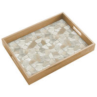 TABLETT - Mosaik - Steine - Beige - 40x30 cm - Beige, Holz (40/5/5cm) - OnlyWow