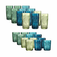 BARGLÄSER-SET Bari blau-grün 24er Set - Blau/Grün, Glas (0.001L) - Ritzenhoff Breker
