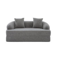 SCHLAFSOFA 157/84/65 cm aus Chenille mit Klappfunktion Hellgrau - Hellgrau, Textil (84/65/157cm) - Modenvie