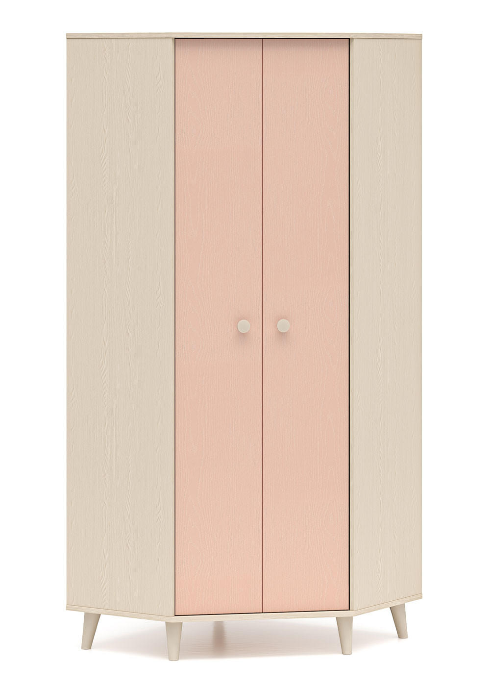 ECKSCHRANK Mevel Wüstensand / Millennial Pink 80 / 80 / 190cm - Pink, Holz/Holzwerkstoff (80/190/80cm) - Feldmann-Wohnen