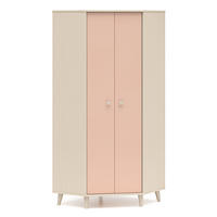 ECKSCHRANK Mevel Wüstensand / Millennial Pink 80 / 80 / 190cm - Pink, Holz/Holzwerkstoff (80/190/80cm) - Feldmann-Wohnen