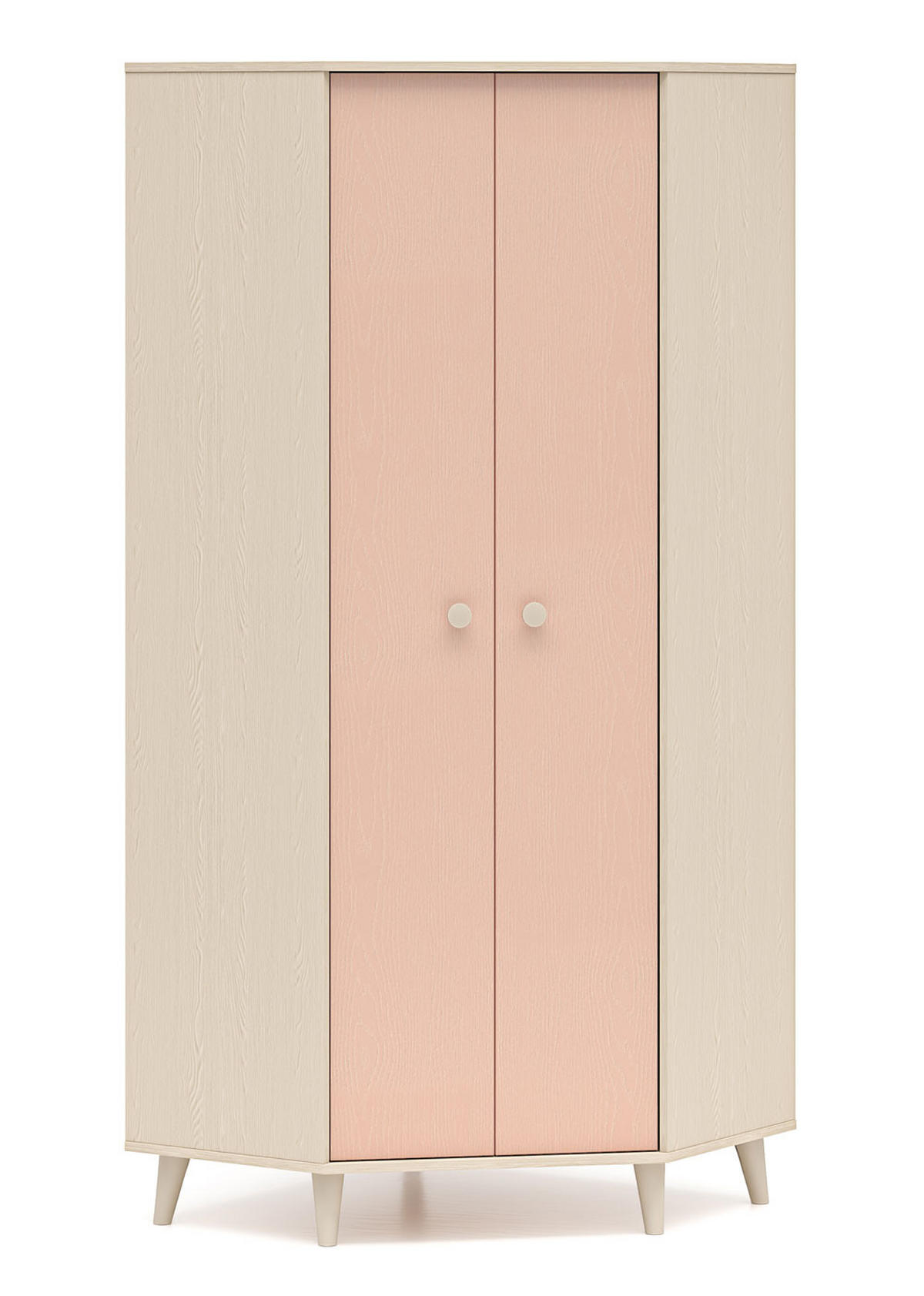 ECKSCHRANK Mevel Wüstensand / Millennial Pink 80 / 80 / 190cm - Pink, Holz/Holzwerkstoff (80/190/80cm) - Feldmann-Wohnen