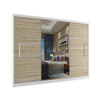SCHWEBETÜRENSCHRANK Verona ME, Weiß/Sonoma Eiche Matt, 232 cm, mit Spiegel - Sonoma Eiche, Holz (232/216/60cm) - B BELINI GROUP