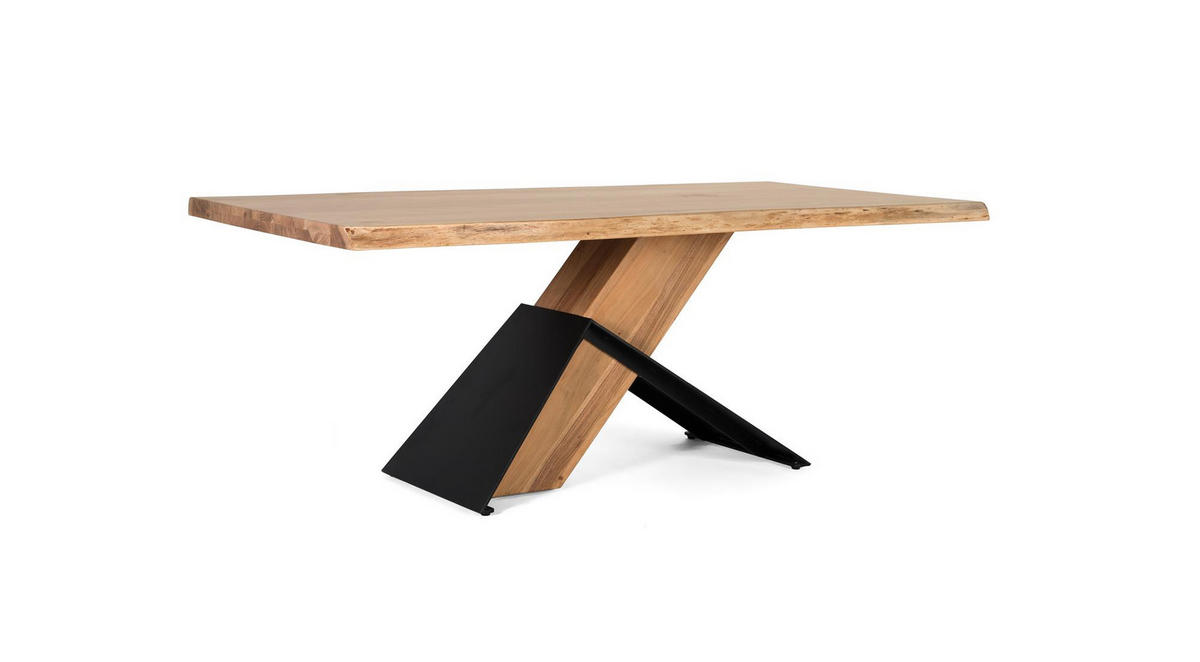 ESSTISCH aus Akazienholz und Metall - Braun, Holz (200/100/76cm) - Giner y Colomer